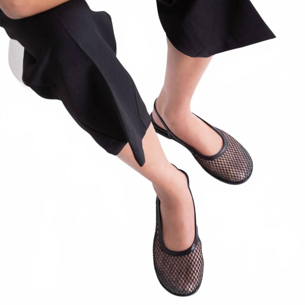 NEW INTENTIONALLY BLANK women anna mesh slingback ballet flat in black - Picture 2 of 3